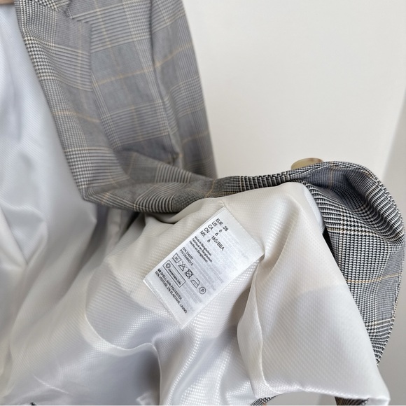 H&M Womens 6 Grey Houndstooth Fitted Blazer - Picture 9 of 12